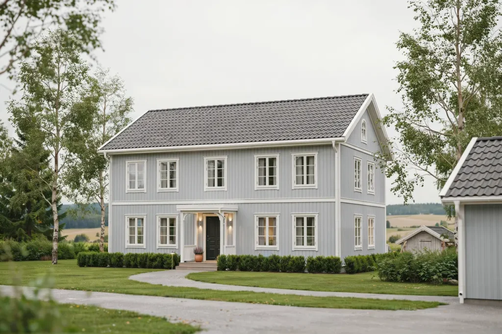 takoml ggning med betongpannor p villa i pixbo