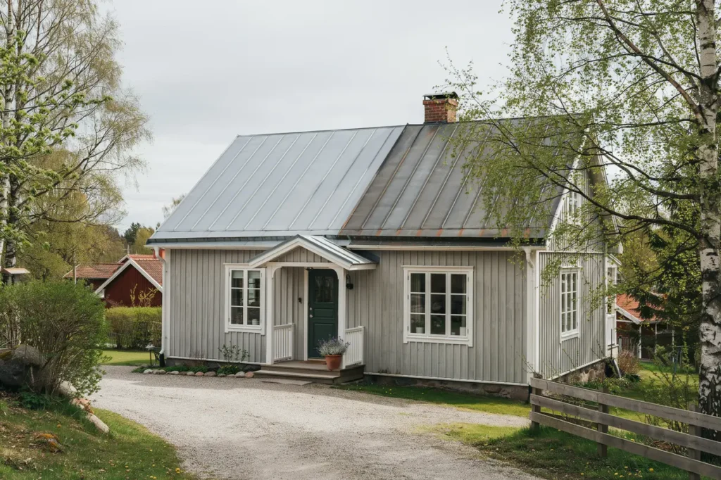 bandt ckt pl t eller dubbelfalsat pl ttak s v ljer villa gare r tt tak f r stil h llbarhet och l g sk tsel